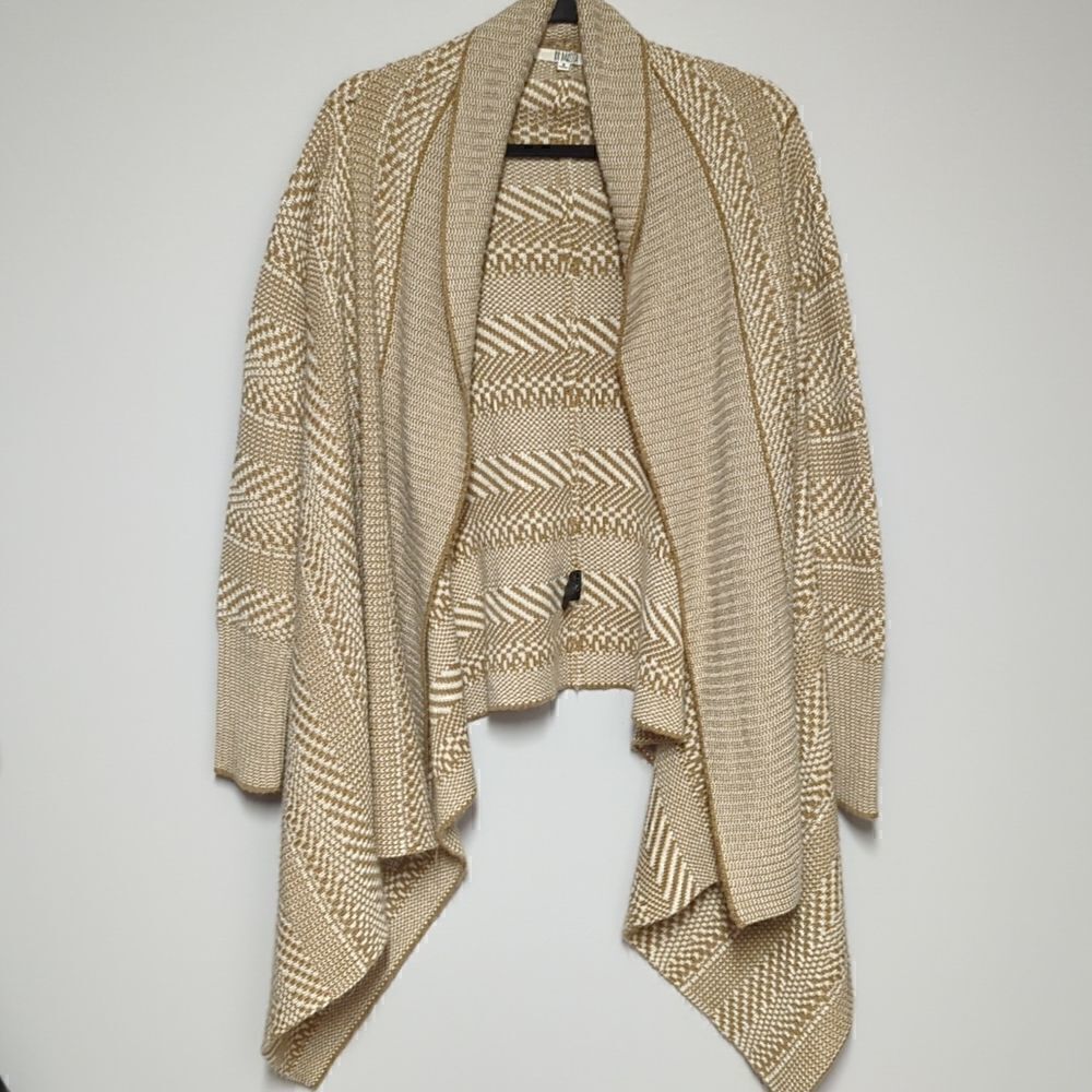 BB Dakota Camel Tan Drape Cardigan
